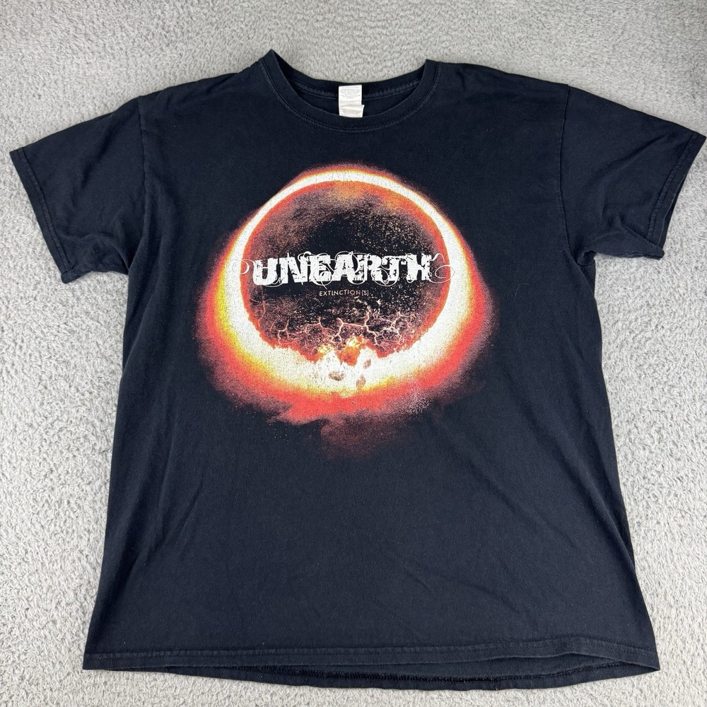 unearth extinctions tour shirt 2018 Adult Size Large Black‎